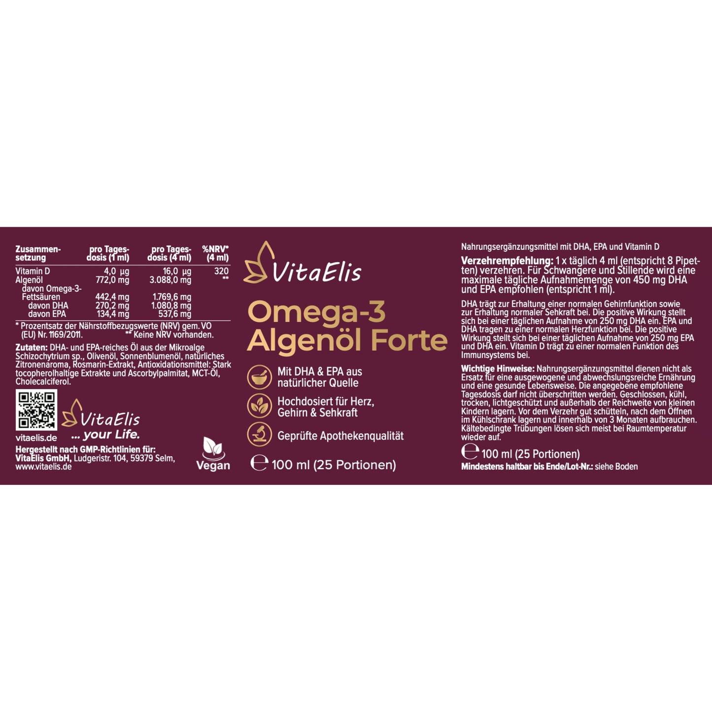 Omega-3 Algenöl Forte