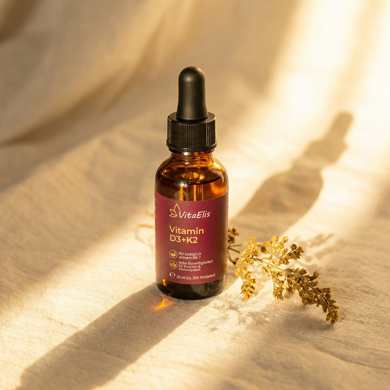 VitaElis Vitamin D3+K2 Tropfen – Immunsystem, Knochen & Muskeln